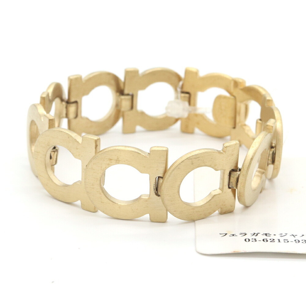 Salvatore Ferragamo Ferragamo Vara Bracelet 34-3915 Matte Gold Metal Old Styl...
